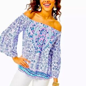 Lilly Pulitzer Nevie Top (Resort White)